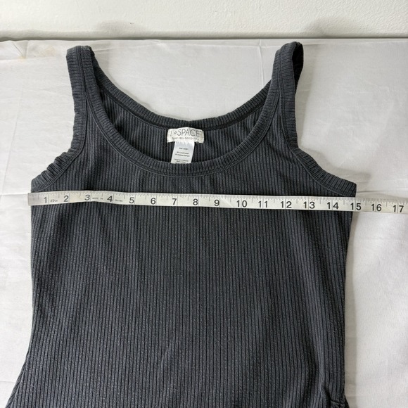 L Space Black Ribbed Side Slit Maxi Dress Cover Up Women's Medium Beach Boho - Picture 12 of 14